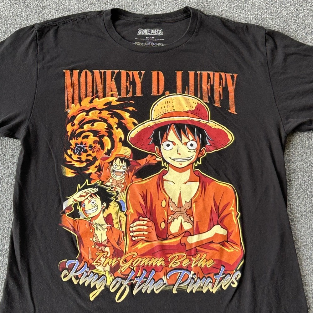 One Piece Shirt Mens Medium Black Monkey D Luffy King Of Pirates Graphic‎ Tee